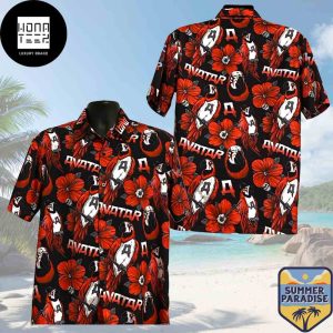 Avatar Band Red Parrot And Tropical Flowers Pattern 2025 Trending Hawaiian Shirt