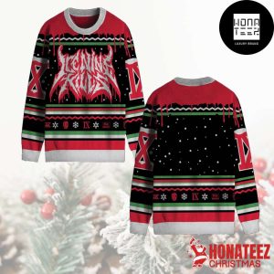 Ice Nine Kills Horrorday With Snowflake Pattern Black And Red Color Xmas Gifts 2024 Ugly Christmas Sweater