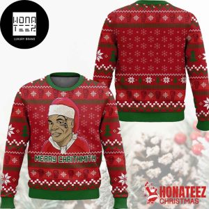 Mike Tyson Merry Chrithmith Boxing Red Color Xmas Gifts 2024 Ugly Chirstmas Sweater