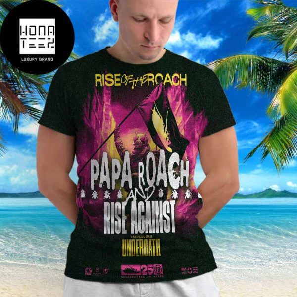 Papa Roach Rise Of The Roach US Tour 2025 Fan Gifts All Over Print Shirt