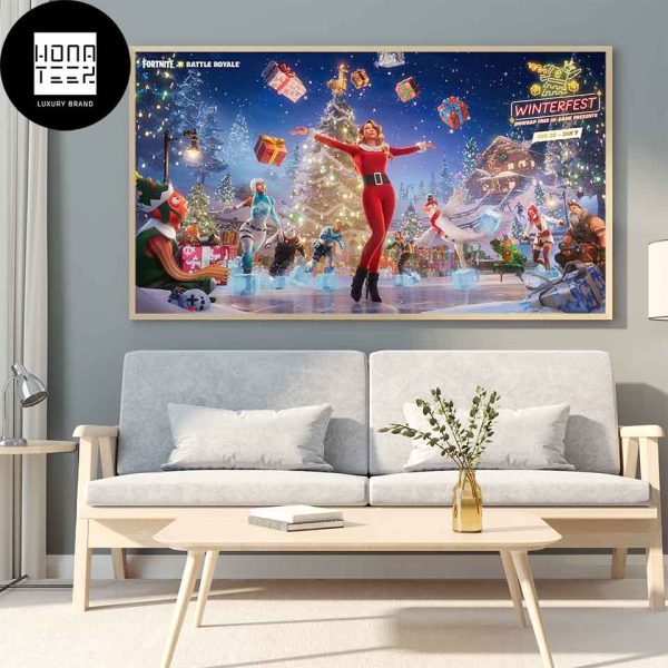 Fortnite Winterfest 2024 Mariah Carey Fan Gifts Home Decor Poster Canvas