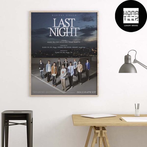 TREASURE New Single LAST NIGHT Fan Gifts Home Decor Poster Canvas